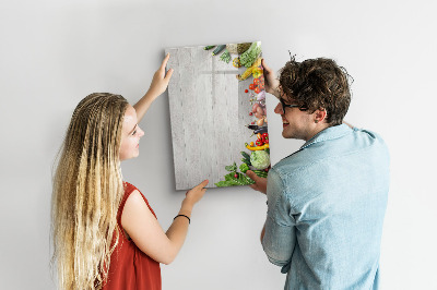 Dry erase board magnetic Vegetables on Wood