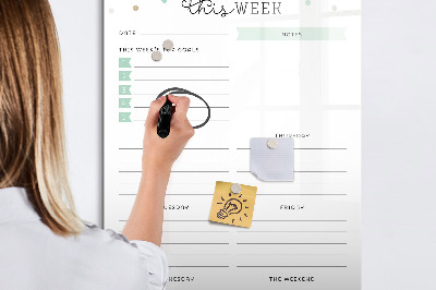 Dry erase magnetic board Meal Planner