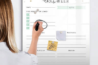 Dry erase magnetic board Meal Planner