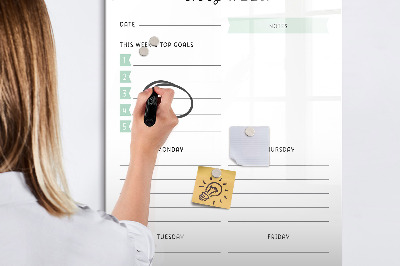 Dry erase magnetic board Meal Planner