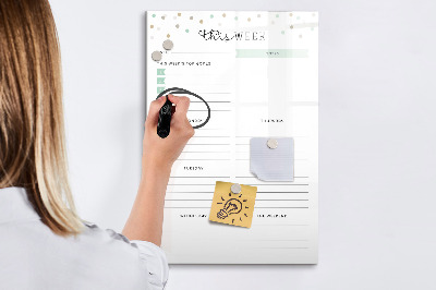 Dry erase magnetic board Meal Planner