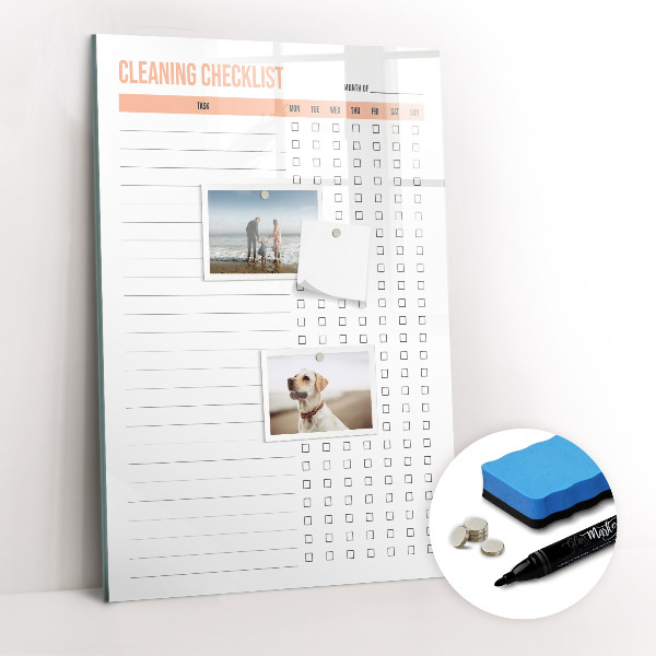 Dry erase magnetic board Cleaning Checklist