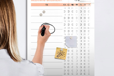 Magnetic board for drawing Cleaning Checklist