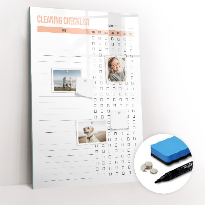 Dry erase magnetic board Cleaning Checklist