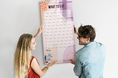 Magnetic board for drawing Year Planner