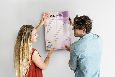 Magnetic board for drawing Year Planner