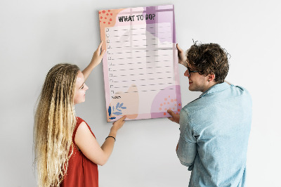 Magnetic board for drawing Year Planner