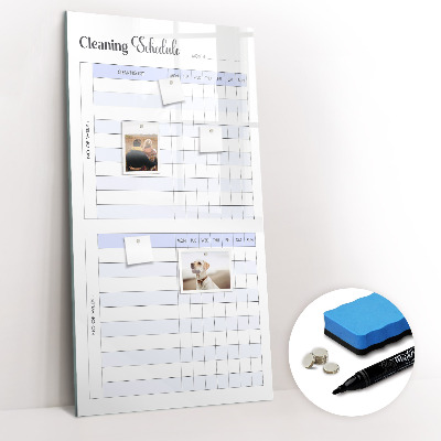 Dry erase magnetic board Duty chart