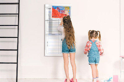 Dry erase magnetic board Duty chart