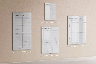 Dry erase magnetic board Duty chart