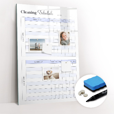 Dry erase magnetic board Duty chart