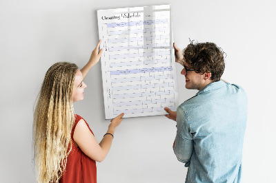 Dry erase magnetic board Duty chart