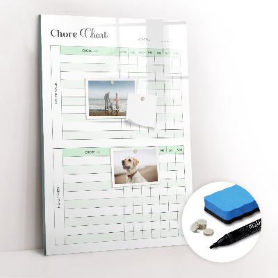 Dry erase board magnetic Responsibility checklist