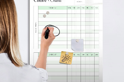 Magnetic board with marker Responsibility checklist