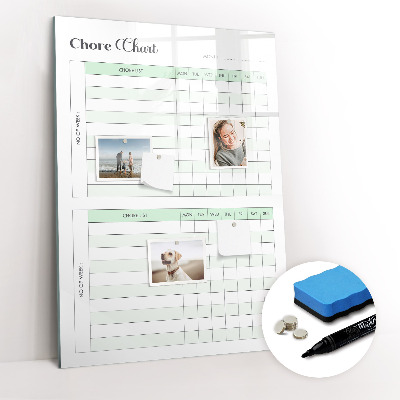 Dry erase board magnetic Responsibility checklist