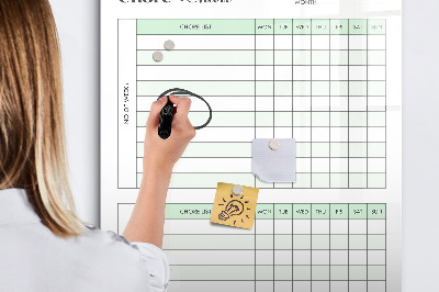 Magnetic board with marker Responsibility checklist