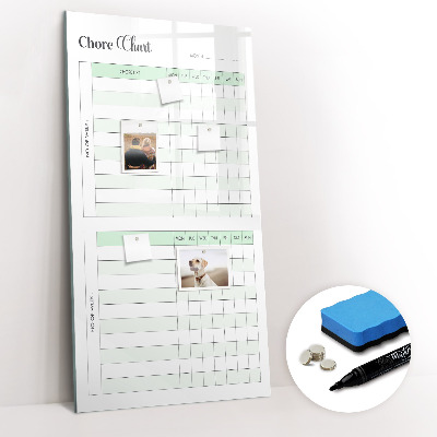 Magnetic board with marker Responsibility checklist