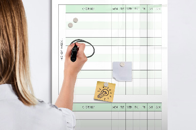 Magnetic board with marker Responsibility checklist