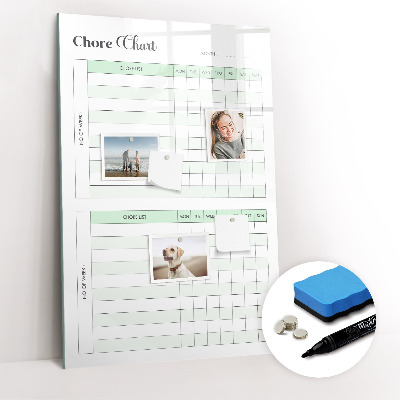 Dry erase board magnetic Responsibility checklist