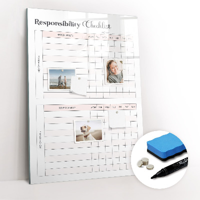 Dry erase magnetic board Monthly goals