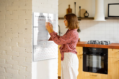 Magnetic board for writing Monthly goals