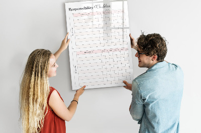 Dry erase magnetic board Monthly goals