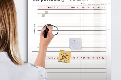 Magnetic board for writing Monthly goals