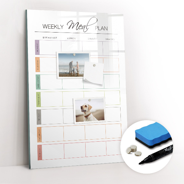 Dry erase board magnetic shopping list