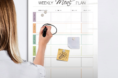 Dry erase board magnetic shopping list