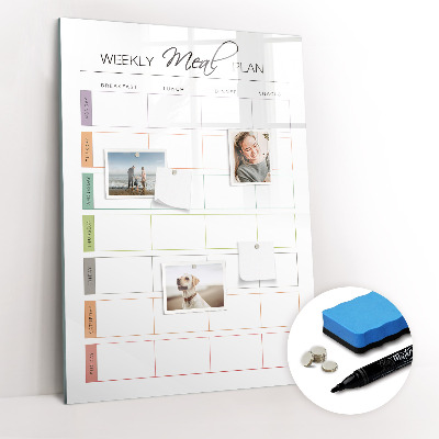 Dry erase board magnetic shopping list