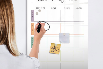 Dry erase board magnetic shopping list