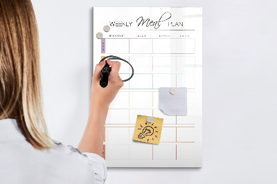 Dry erase board magnetic shopping list