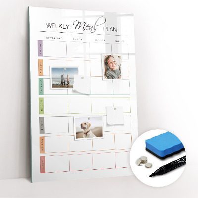 Dry erase board magnetic shopping list