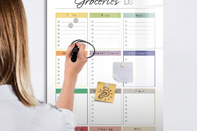 Dry erase magnetic board Weekly meal planner