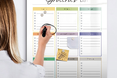 Magnetic drawing board Weekly meal planner