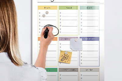 Dry erase magnetic board Weekly meal planner