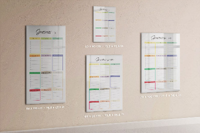 Dry erase magnetic board Weekly meal planner