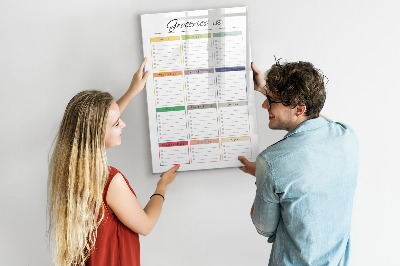 Dry erase magnetic board Weekly meal planner