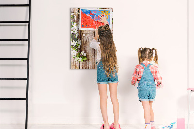 Dry erase magnetic board Flowers on boards