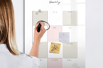 Dry erase magnetic board Weekly meal planner