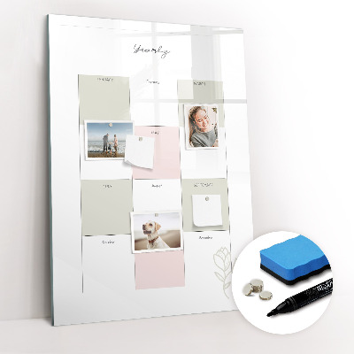 Dry erase magnetic board Weekly meal planner