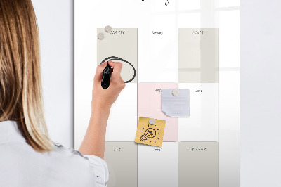 Dry erase magnetic board Weekly meal planner