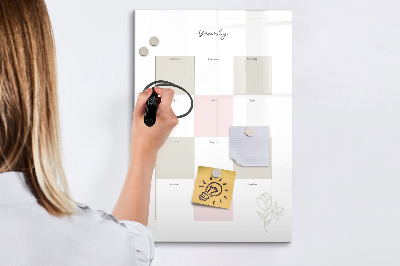 Dry erase magnetic board Weekly meal planner