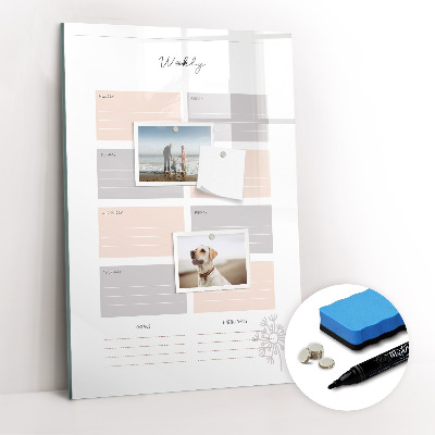 Dry erase magnetic board Monthly planner