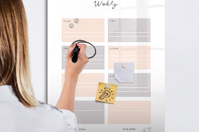 Dry erase magnetic board Monthly planner
