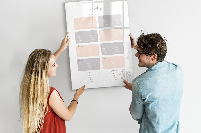 Dry erase magnetic board Monthly planner