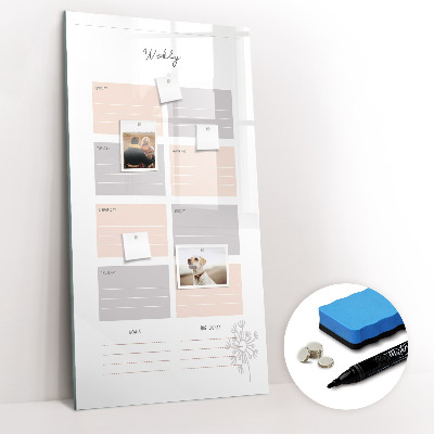 Dry erase magnetic board Monthly planner