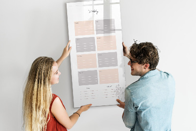 Dry erase magnetic board Monthly planner