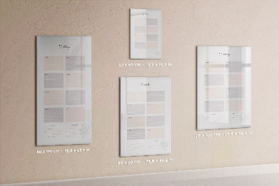 Dry erase magnetic board Monthly planner