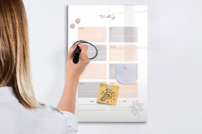 Magnetic drawing board Monthly planner